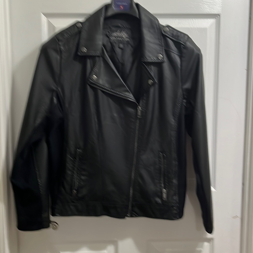 Sebby Black Faux Leather Jacket Size XL